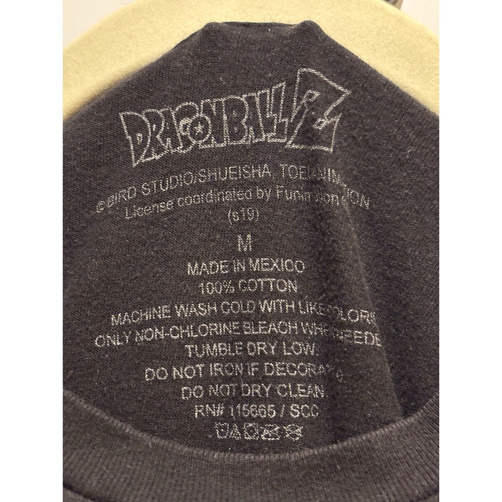 Dragonball Z Black T Shirt With Size,Medium Light Stain On Front Of Shirt - Picture 5 of 9